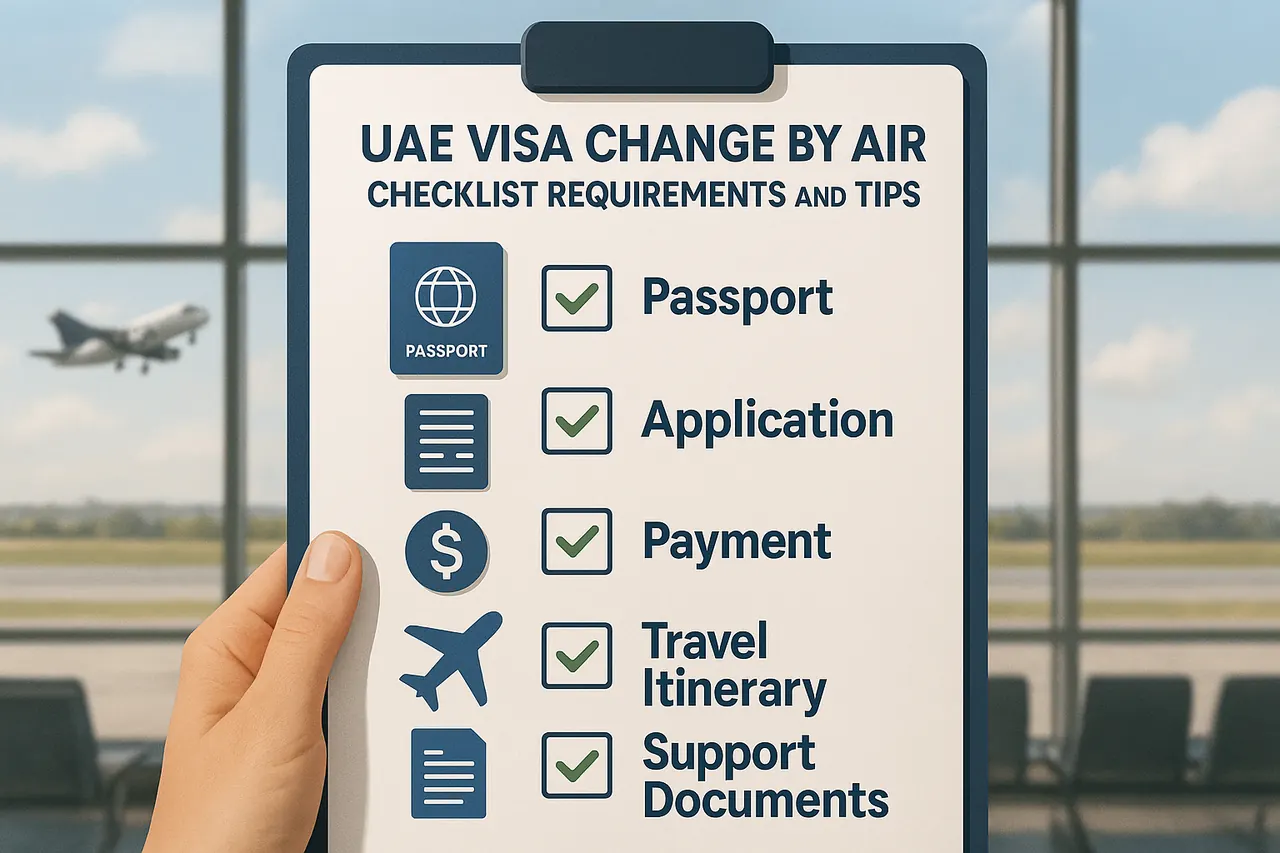UAE Visa Change By Air Checklist Requirements and Tips 2026